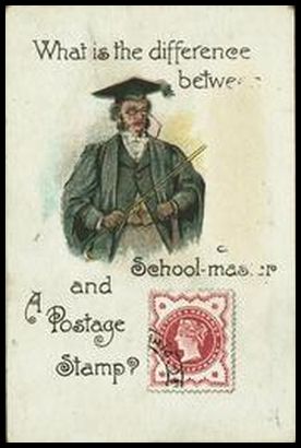 48 What is the difference between a school master and a postage stamp